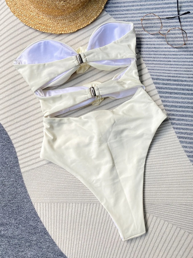 Elegant Bandeau One Piece Swimwear