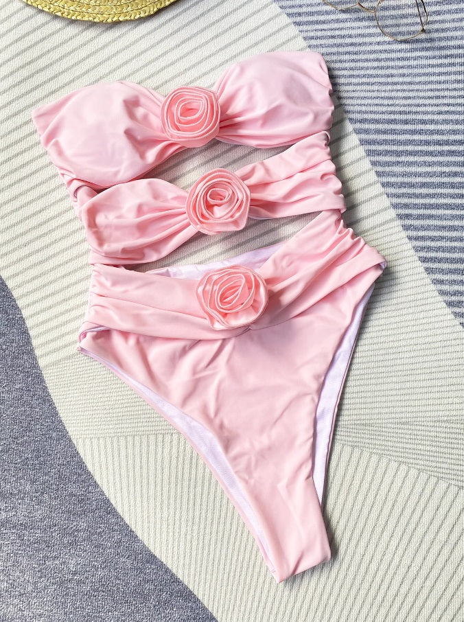 Elegant Bandeau One Piece Swimwear