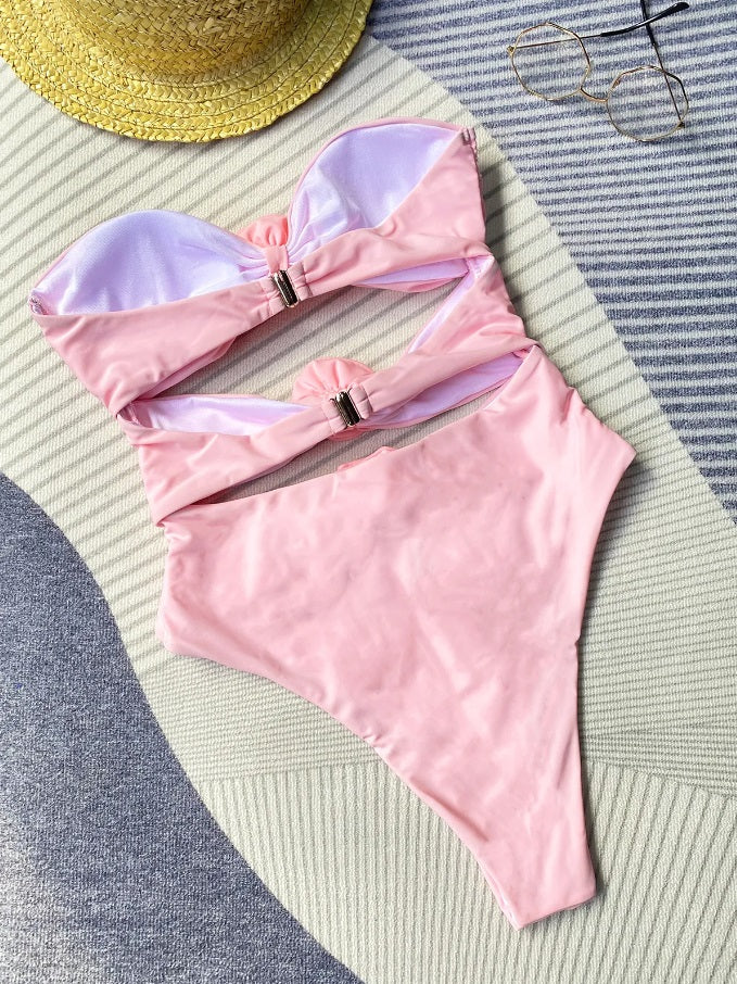 Elegant Bandeau One Piece Swimwear