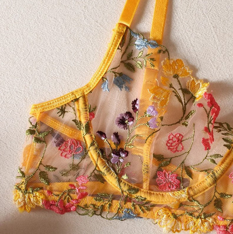 3 piece Floral Lace Lingerie