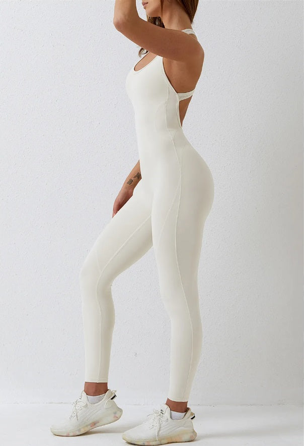 Yoga Jumpsuit Cut Open Back