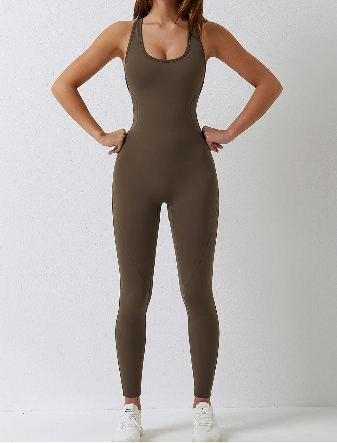 Yoga Jumpsuit Cut Open Back