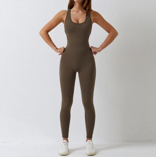 Yoga Jumpsuit Cut Open Back