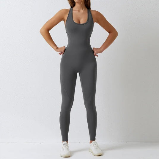 Yoga Jumpsuit Cut Open Back