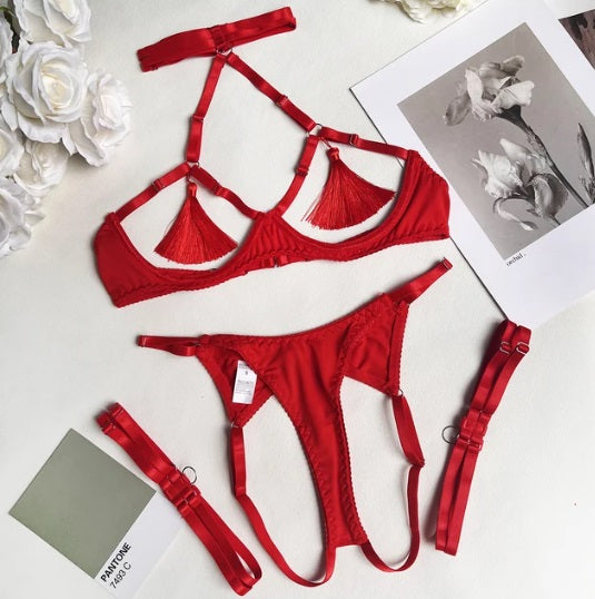 Sensual Lingerie Set with Tassels Bra