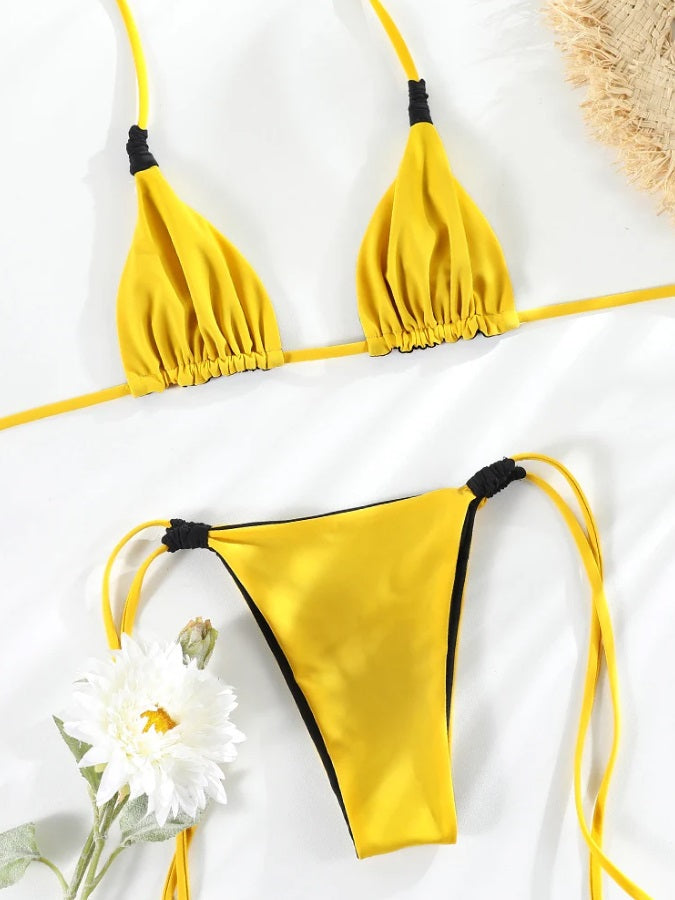 Double Sided Black n Yellow Bikini