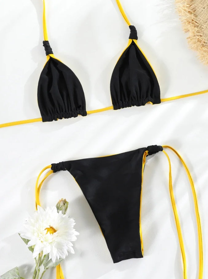 Double Sided Black n Yellow Bikini