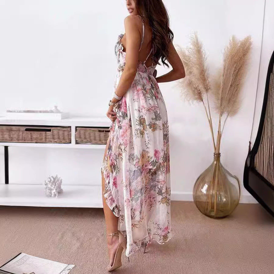 Elegant Floral Chiffon Summer Maxi & High-Low Dresses – Boho Chic