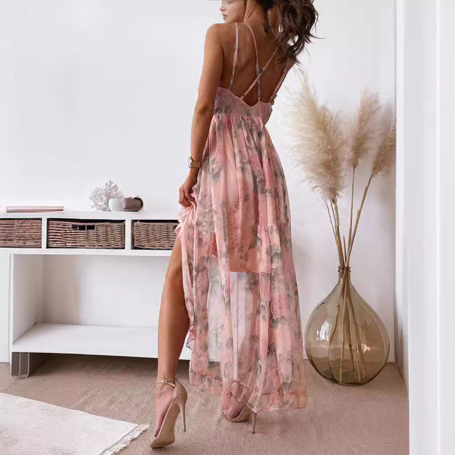 Elegant Floral Chiffon Summer Maxi & High-Low Dresses – Boho Chic